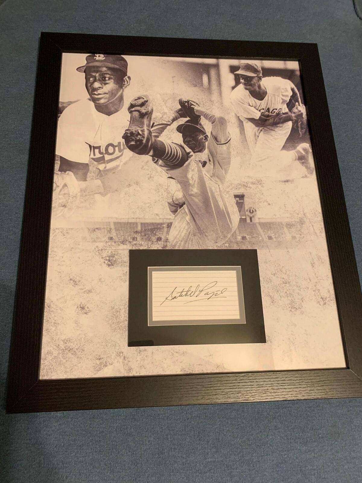 Satchel Paige Signed Autographed Framed 16×20 Photo Display. COA