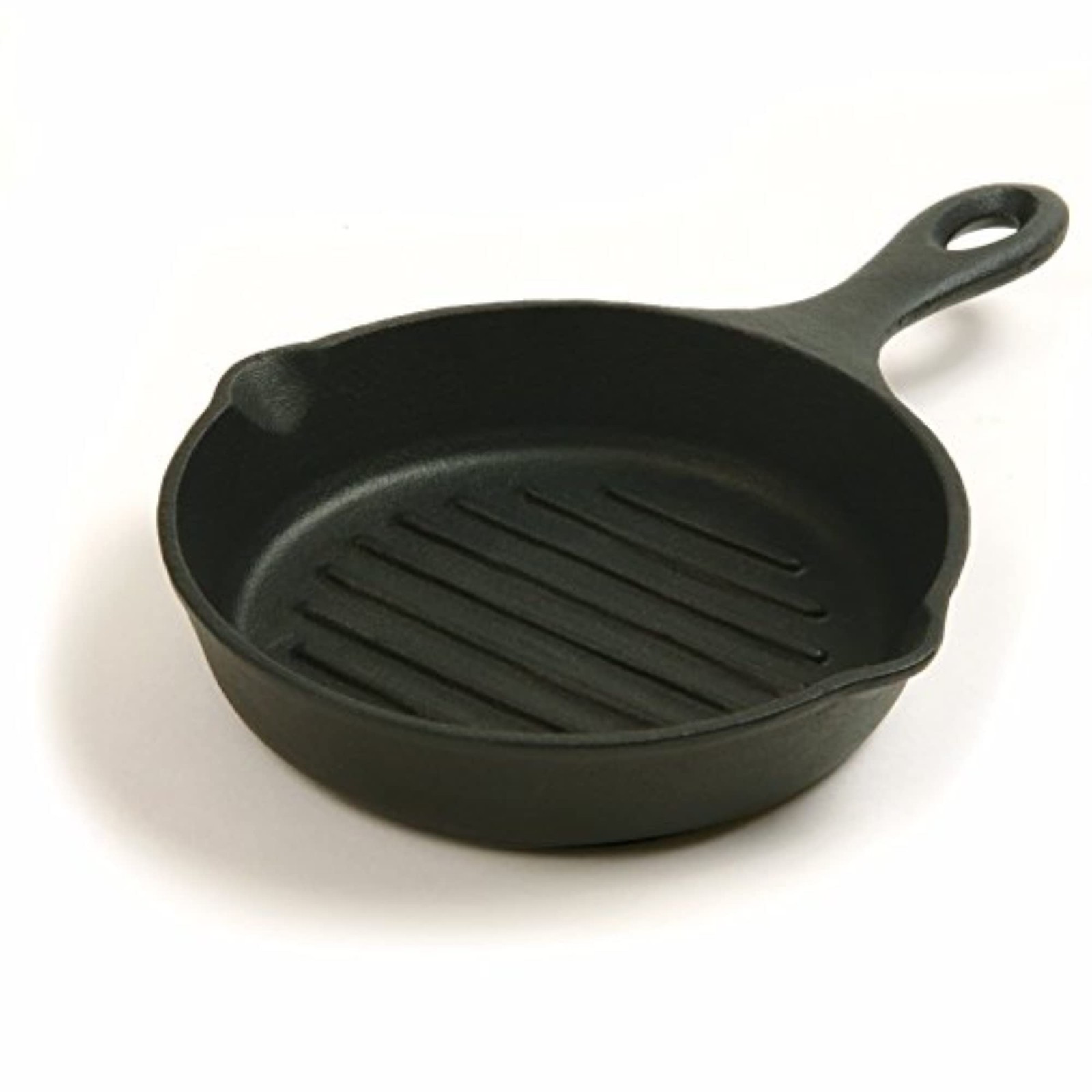 Norpro Pre-Seasoned Cast Iron Mini Grill Pan, 6.75 Inch, Black