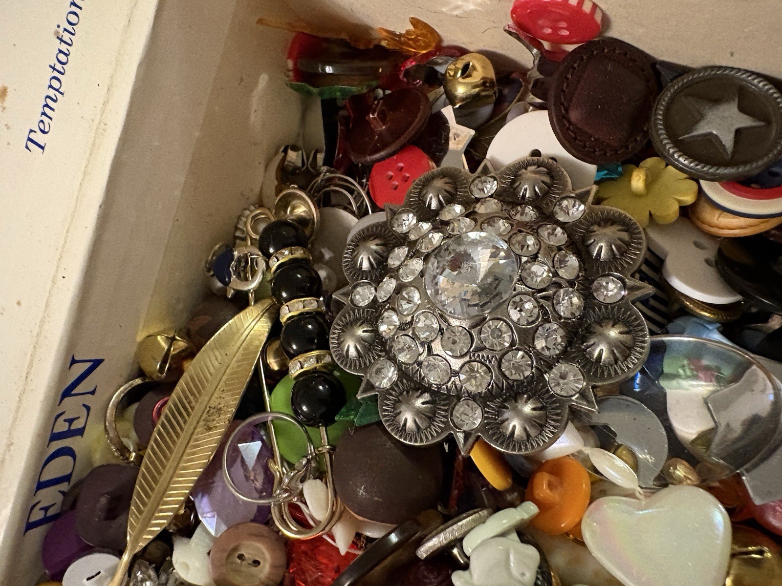 Junk Drawer Craft Lot. Vtg To Modern. Mixed Media. Broke Jewelry Buttons More