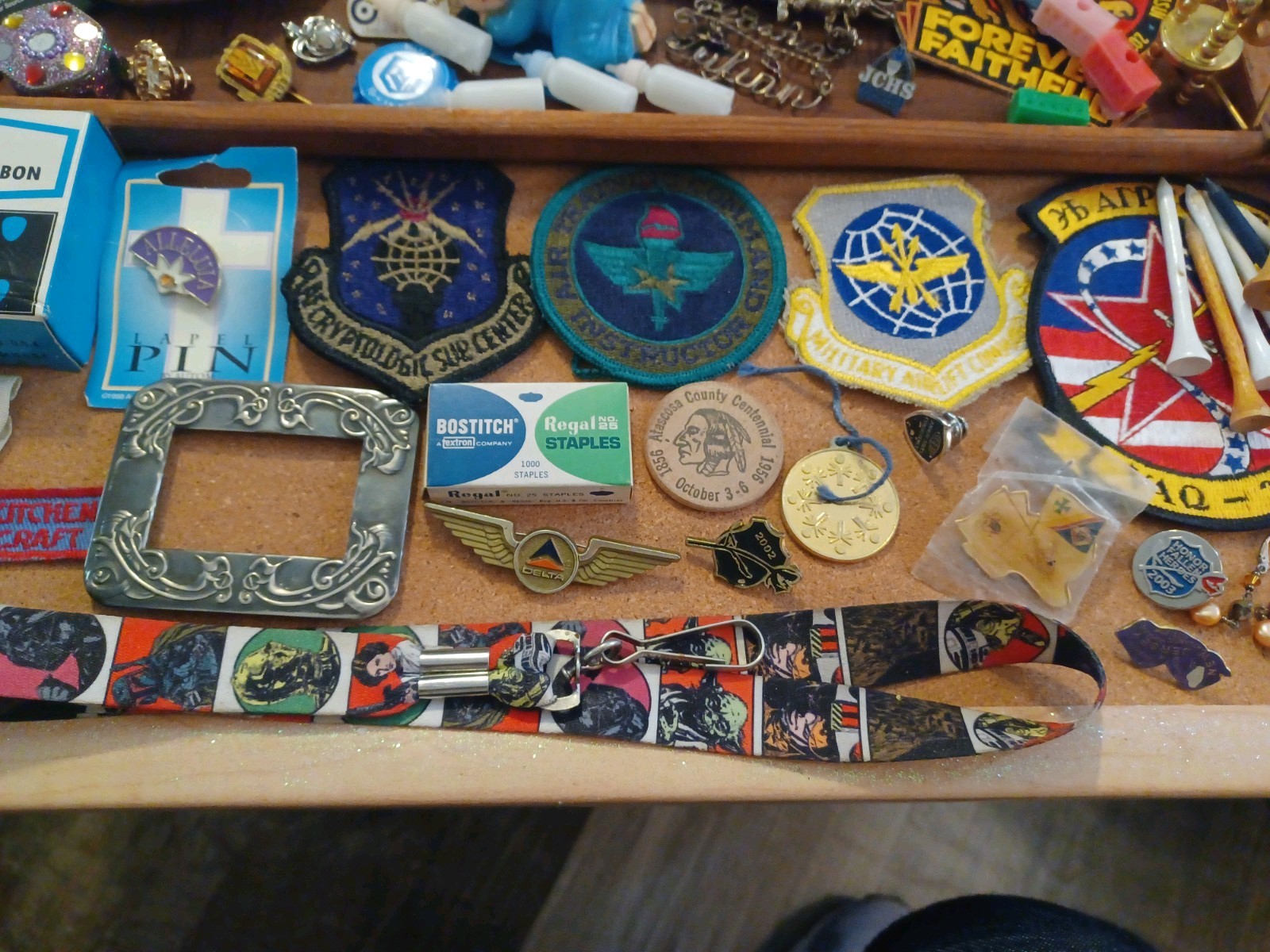 Junk Drawer Lapel Pins Patches Tokens Vintage Smalls & Miscellaneous Items
