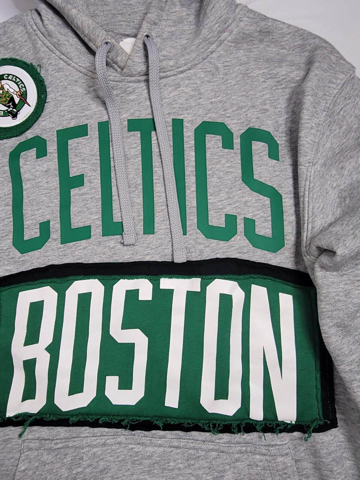 Refried Apparel Boston Celtics Long Sleeve Hoodie Size Medium M Green Gray