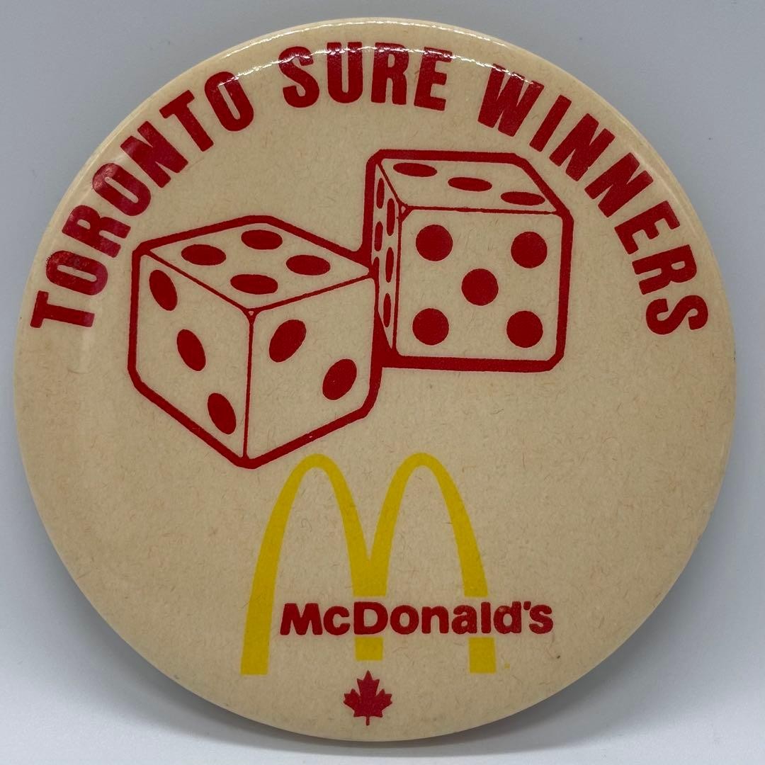70s~ Vintage Large Can Badge McDonald’s Dice