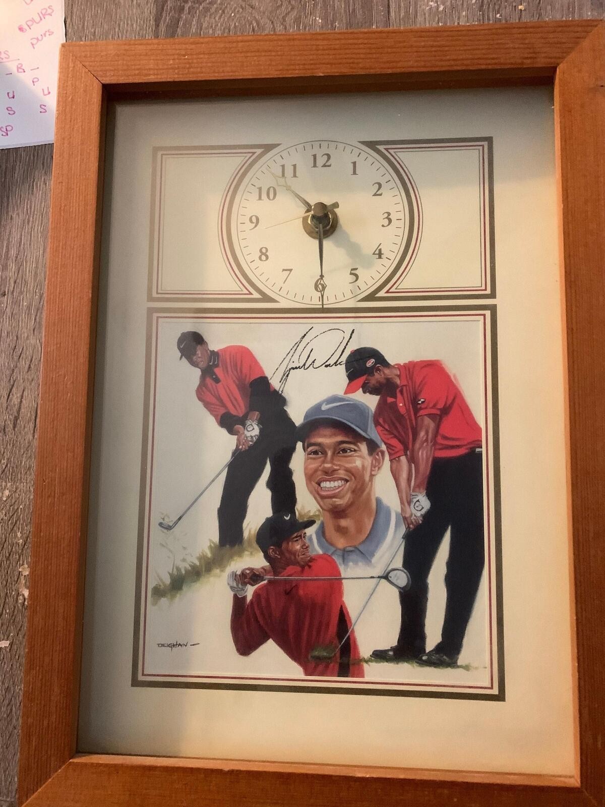 Rare Golf Legend Tiger Woods Signed Autographed Clock