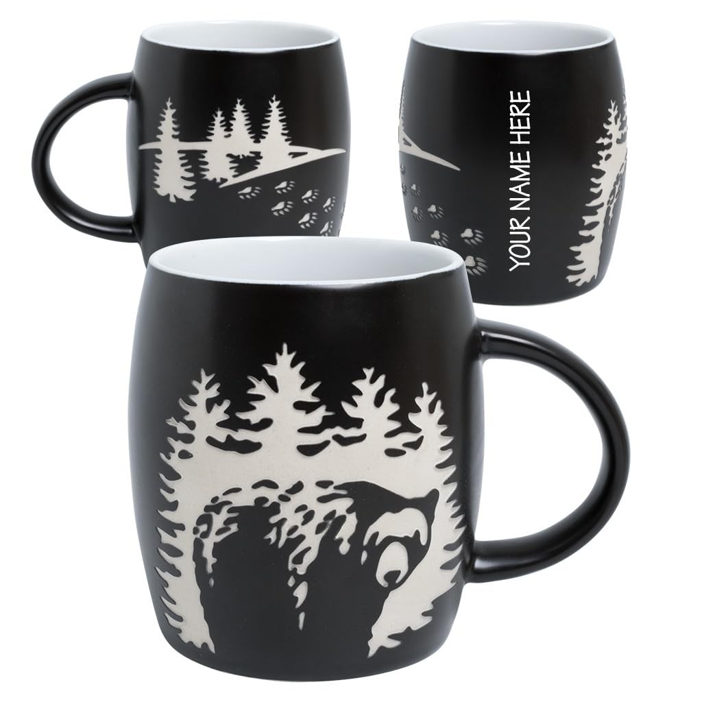 Lipco Etched Bear Barrel Mug, Ceramic