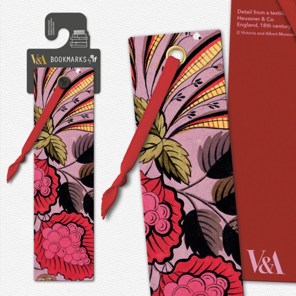 V&A Bookmark – Pink Berry Textile