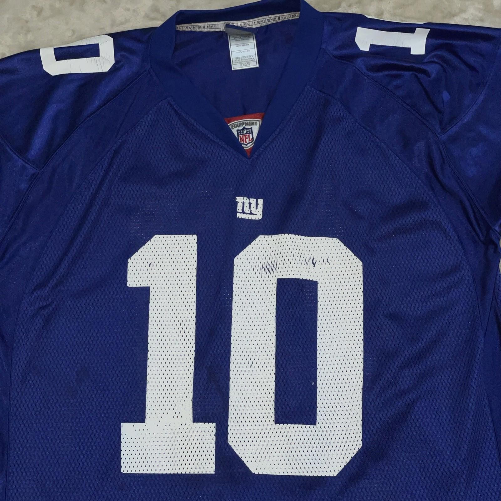 Reebok Eli Manning NY Giants #10Jersey Mens XL Blue Vintage NFL Equipment *Flaw*