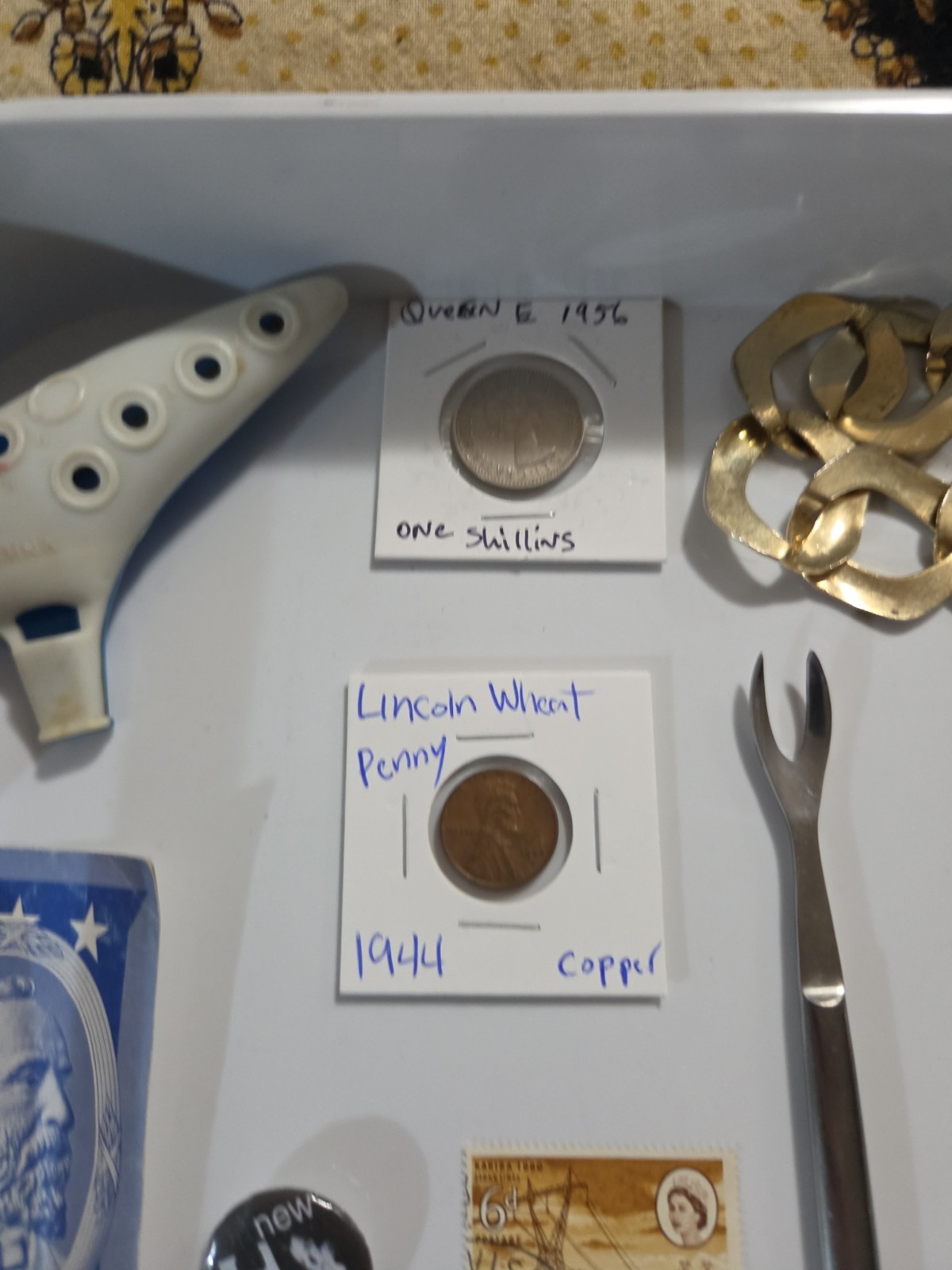 Vintage Junk Drawer With Silver