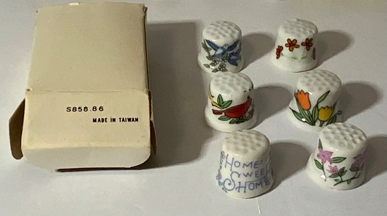 VTG Junk Drawer Assemblage Art Mixed Media Sewing Thimbles Lot (43) Advertising