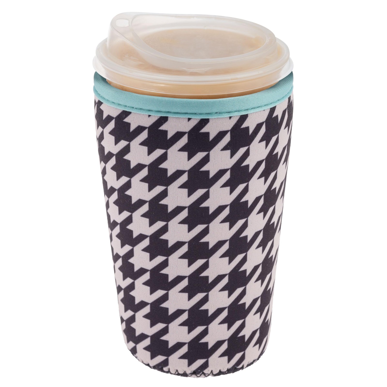 Karma Reusable Iced Coffee Insulator Neoprene Sleeve 20-28oz Houndstooth