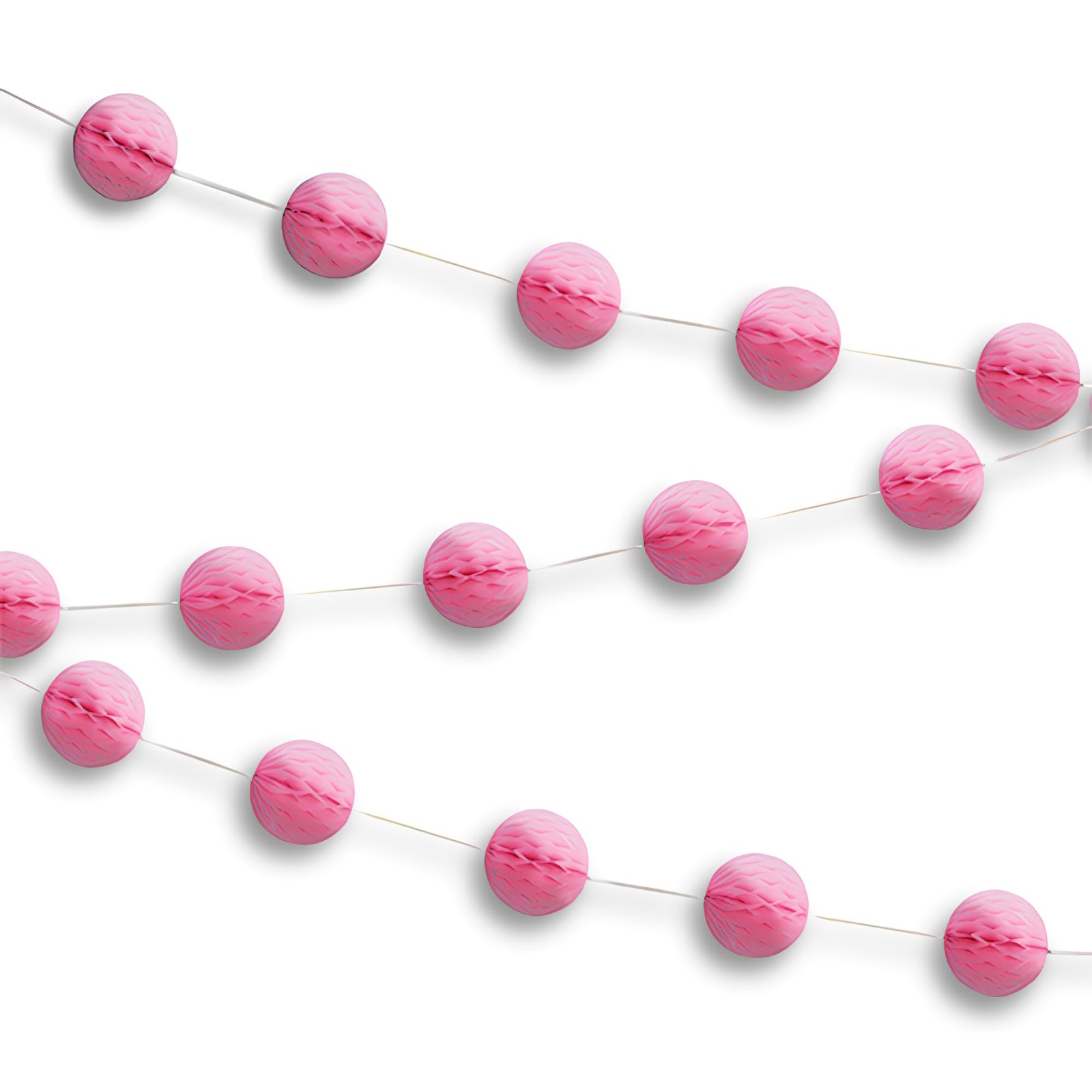 Unique Industries 7ft Light Pink Honeycomb Ball Garland (63375)