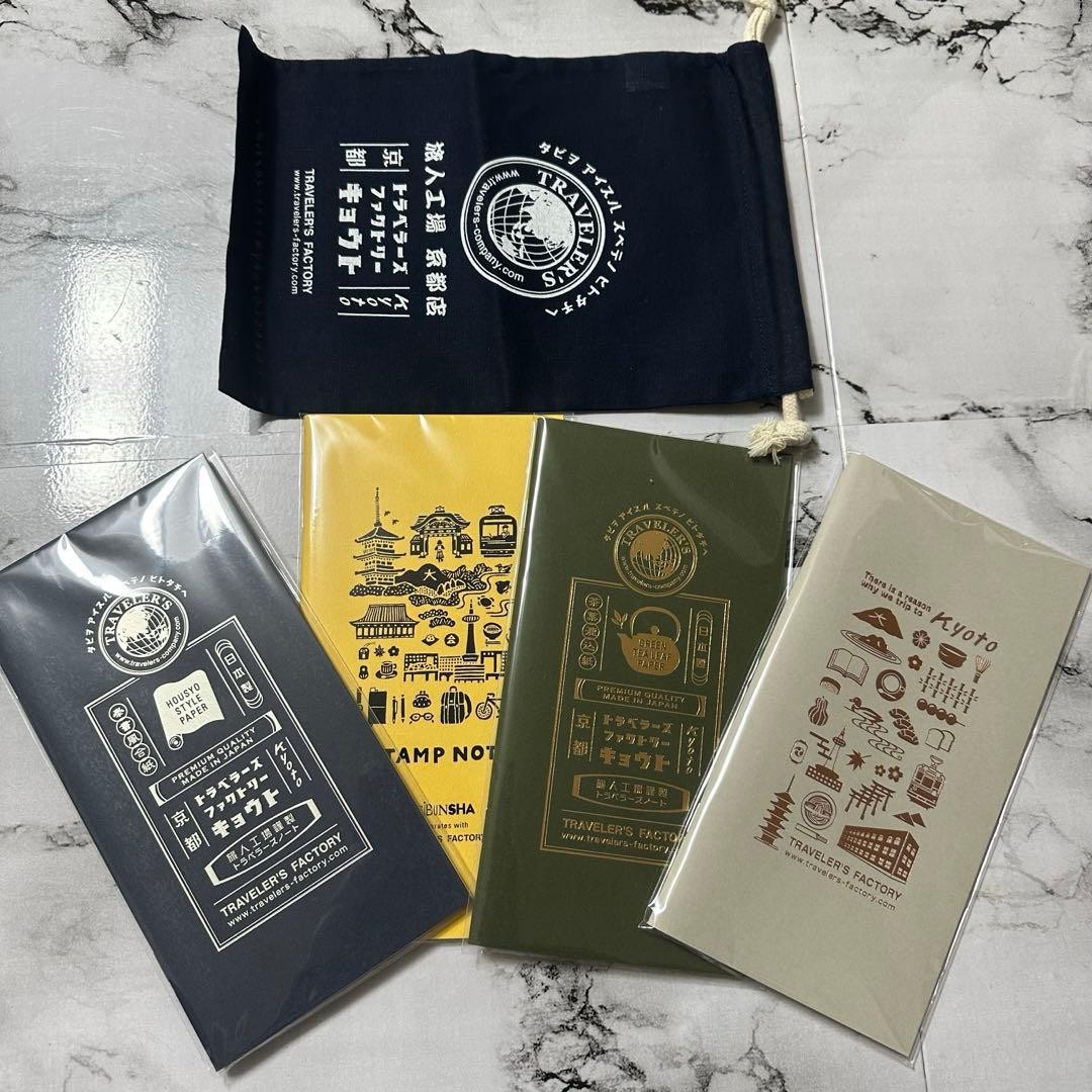 [New and unopened] Kyoto limited drawstring bag & 4 refills set Travelers