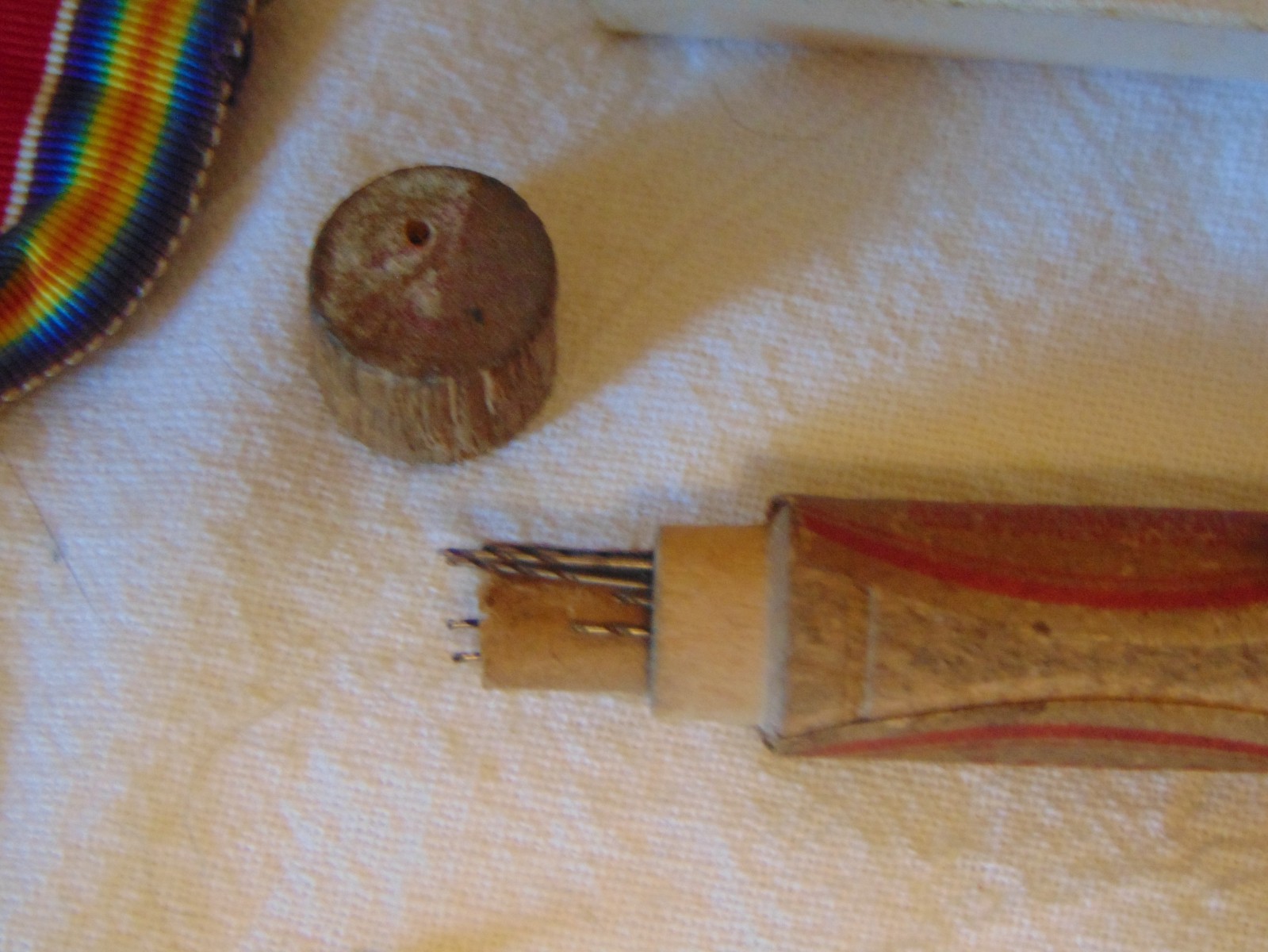 Vintage Junk Drawer Lot Watch Slide Chains Goofy Tools WW2 Medal Morse Bulova