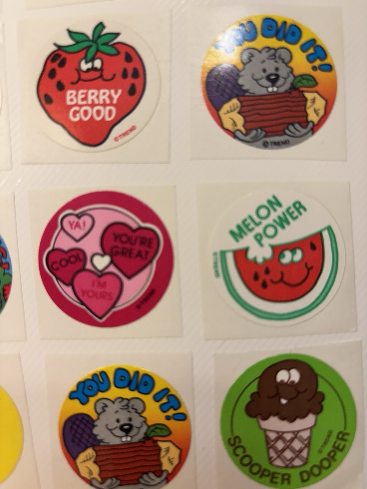 Vintage Sticker Set Trend Glossy Scratch And Sniffs