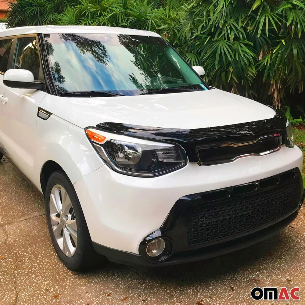 OMAC Front Bug Shield Hood Deflector Guard for Kia Soul 2014-2019 Black Smoke