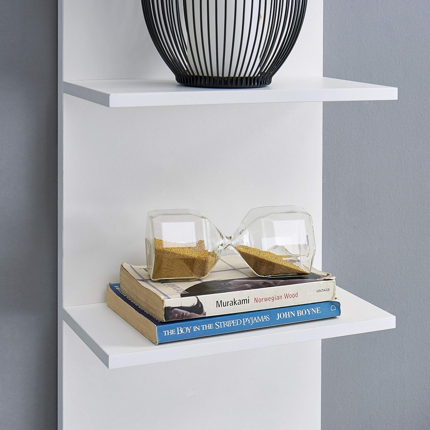. Decorative Wall Mount Vertical Shelving Unit – Modern Column Shelves (White)