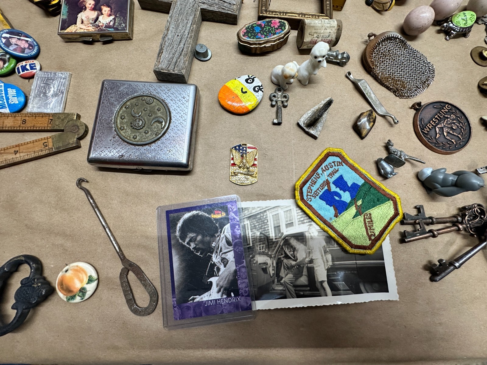 Junk Drawer Lot #2 – Random Antique Vintage Smalls – Keys, Jewelry, Boxes, Money