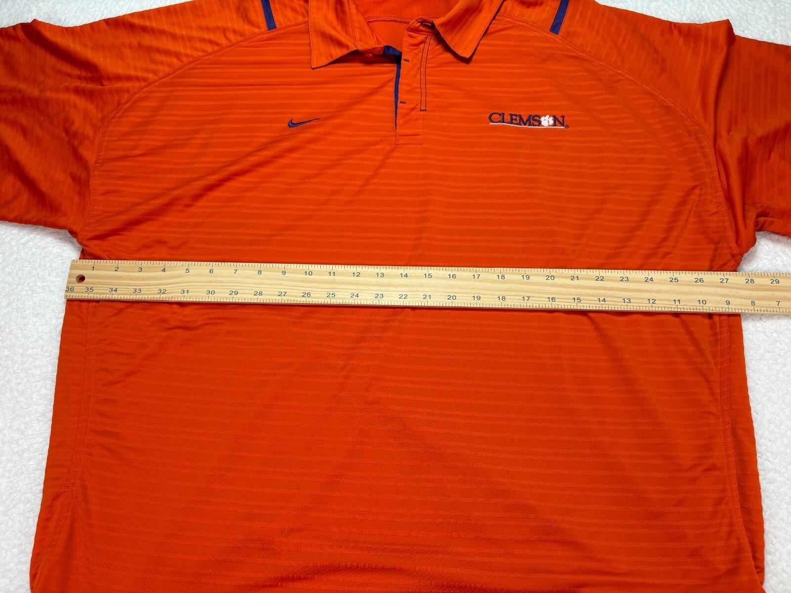 Clemson Tigers Nike Shirt Men 3XL Dri Fit Authentic Polo NCAA Football Shirt