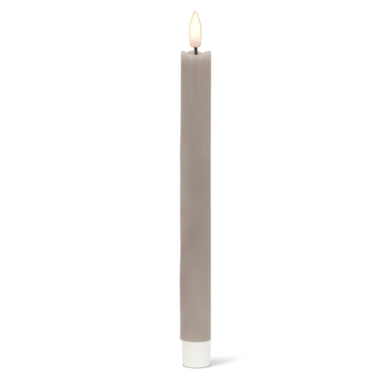 Abbott Collection Luxlite LED Flameless Wax Taper Candles, Gray, Set of 2