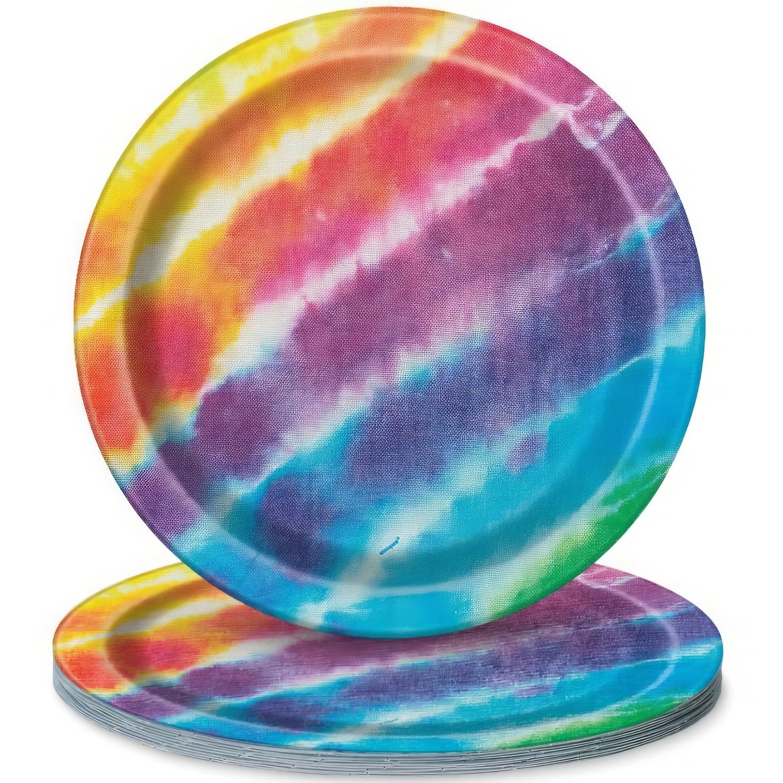 Unique party setting Tie Dye Dessert Plates, 8ct, 6.875″, Multicolor