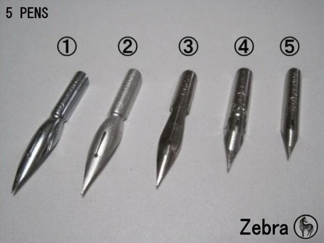 54-1 Wooden pen barrel (plain wood) & Zebra replacement nib set of 10 in 5