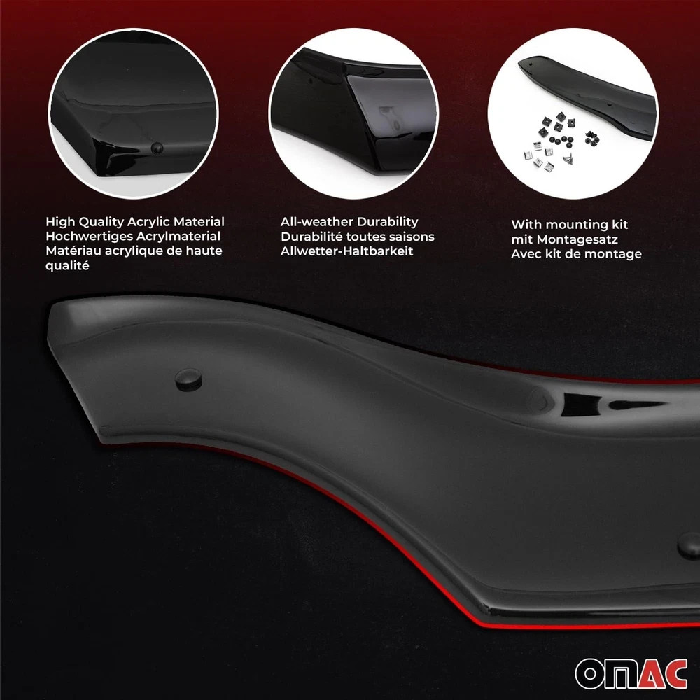 OMAC Front Bug Shield Hood Deflector Guard for Kia Soul 2014-2019 Black Smoke