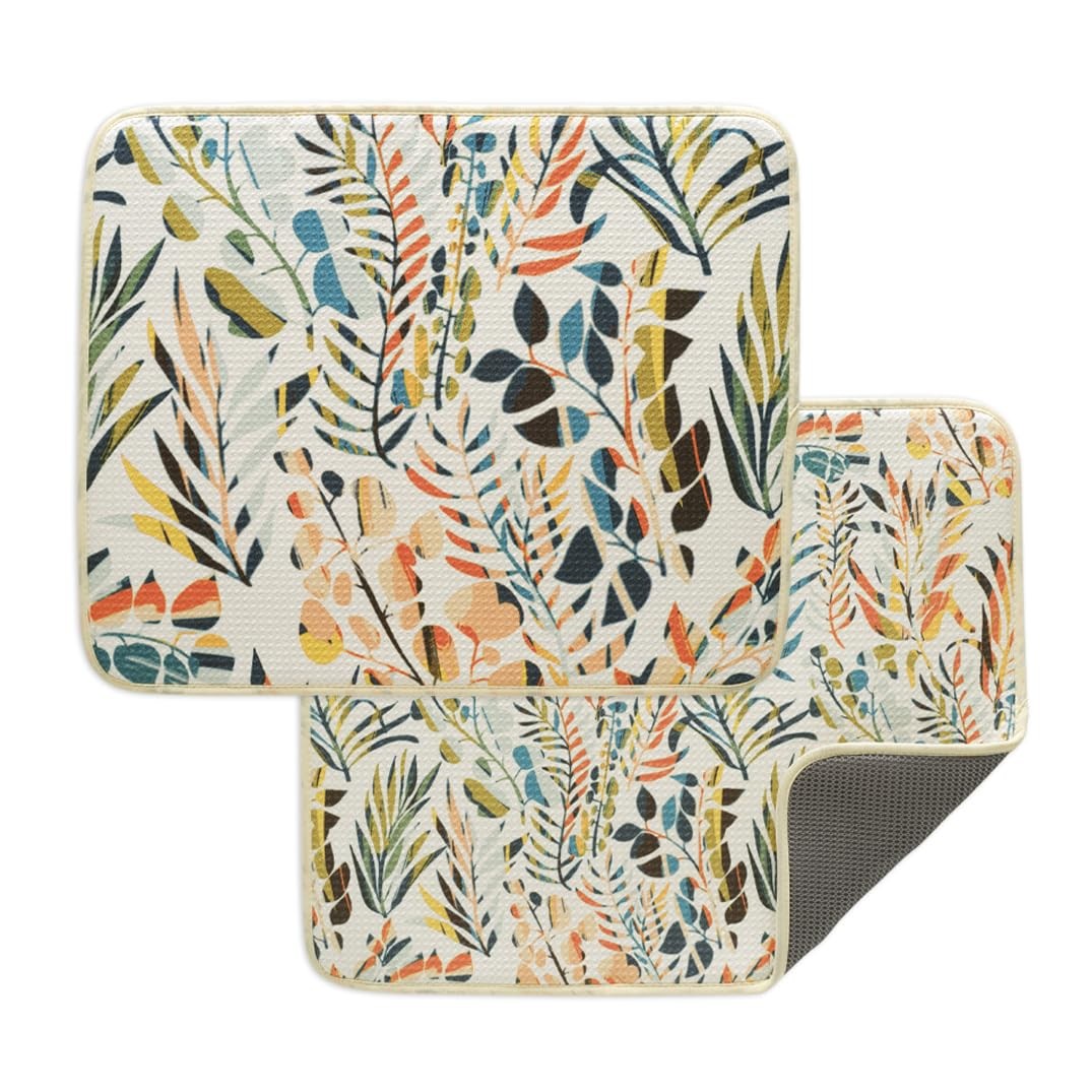 Colorful Leaves Dish Mat