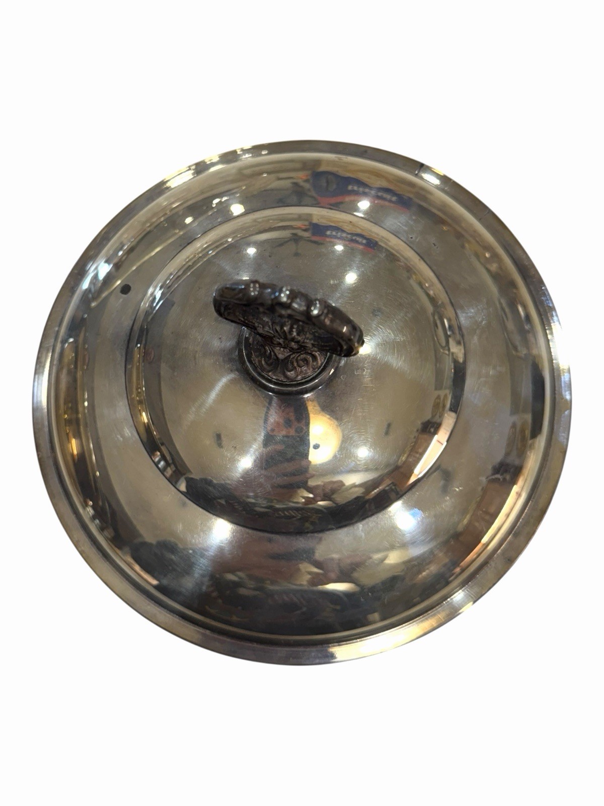 Vintage Silver Plate Serving Dish w/Lid and Glass Insert, Fire King 1 1/2 Quart
