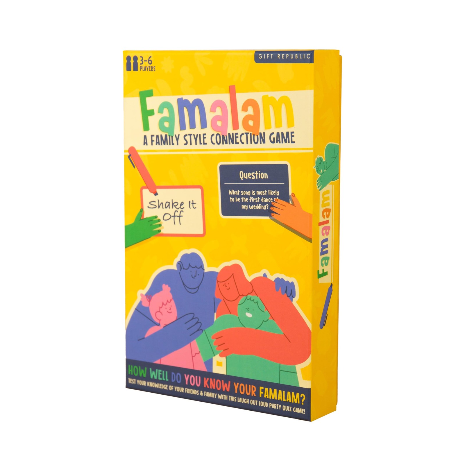 Gift Republic Famalam Family Connection Game – 100 Quiz Cards, 3–6 Players