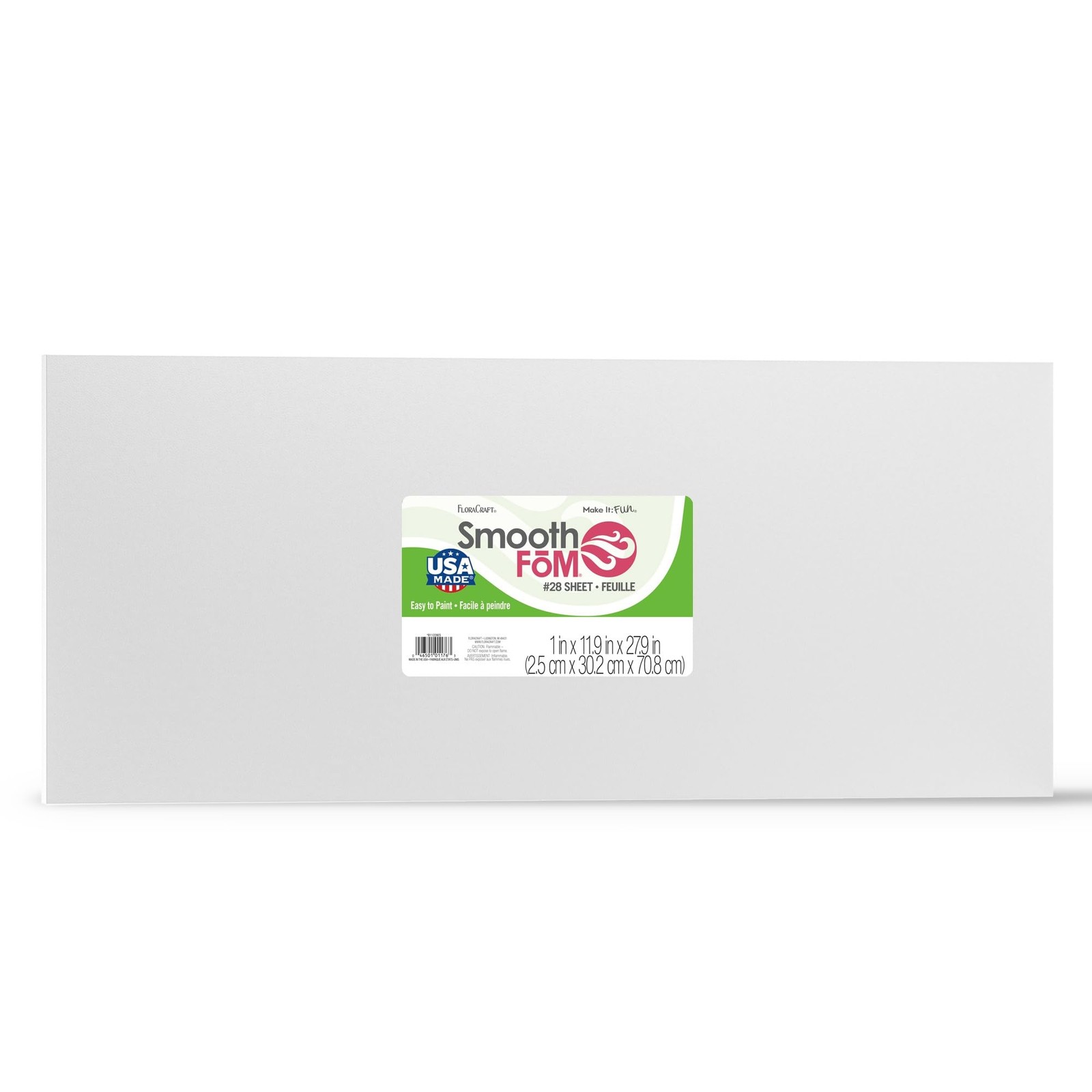 FloraCraft Flora Craft Smooth Foam Sheet 1″x 12″x 28″, 1″ by 12″ by 28″