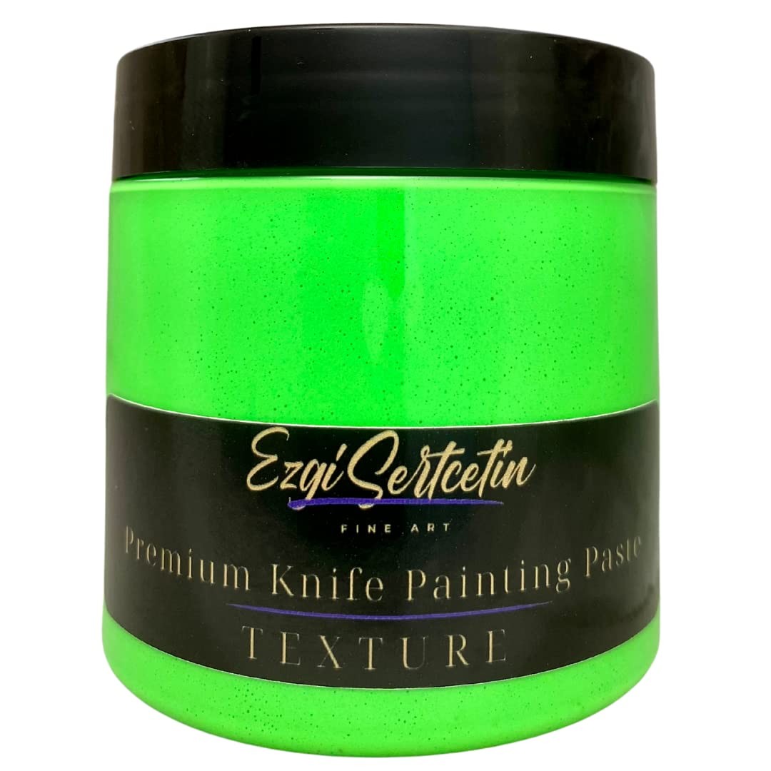 Ezgi Sertcetin Palette Knife Painting Paste – Neon Green, 6oz, Bright & Ready