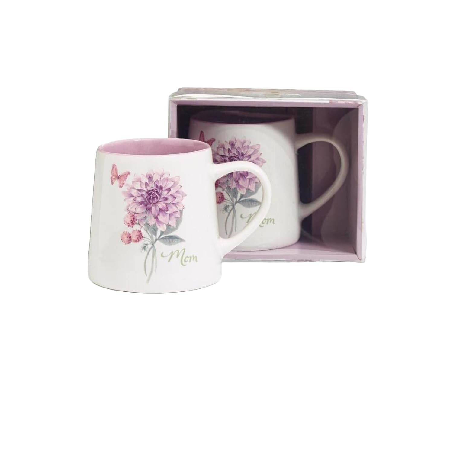 burton BURTON Mom Mug Single Flower Bloom 16oz Ceramic Multicolor Cup