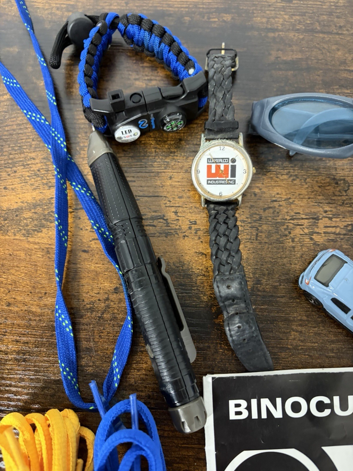 Miscellaneous Junk Drawer Lot – Watch, Compas Bracelet, Shoe Laces, Toys Etc 15+