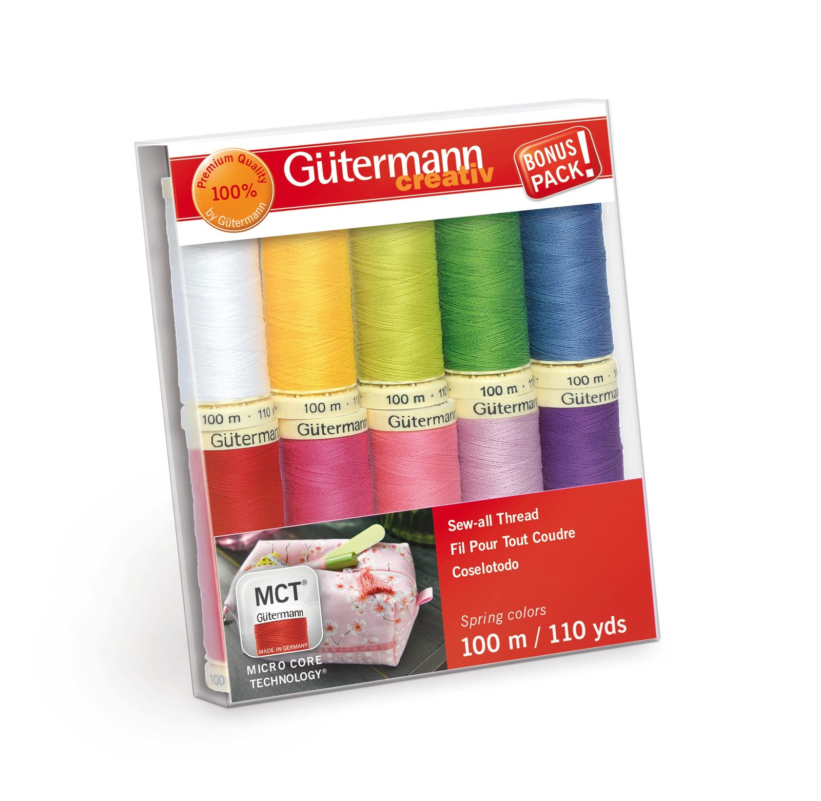 A&E Gutermann Pastels Sew-All Polyester Thread Set, 10 Spools