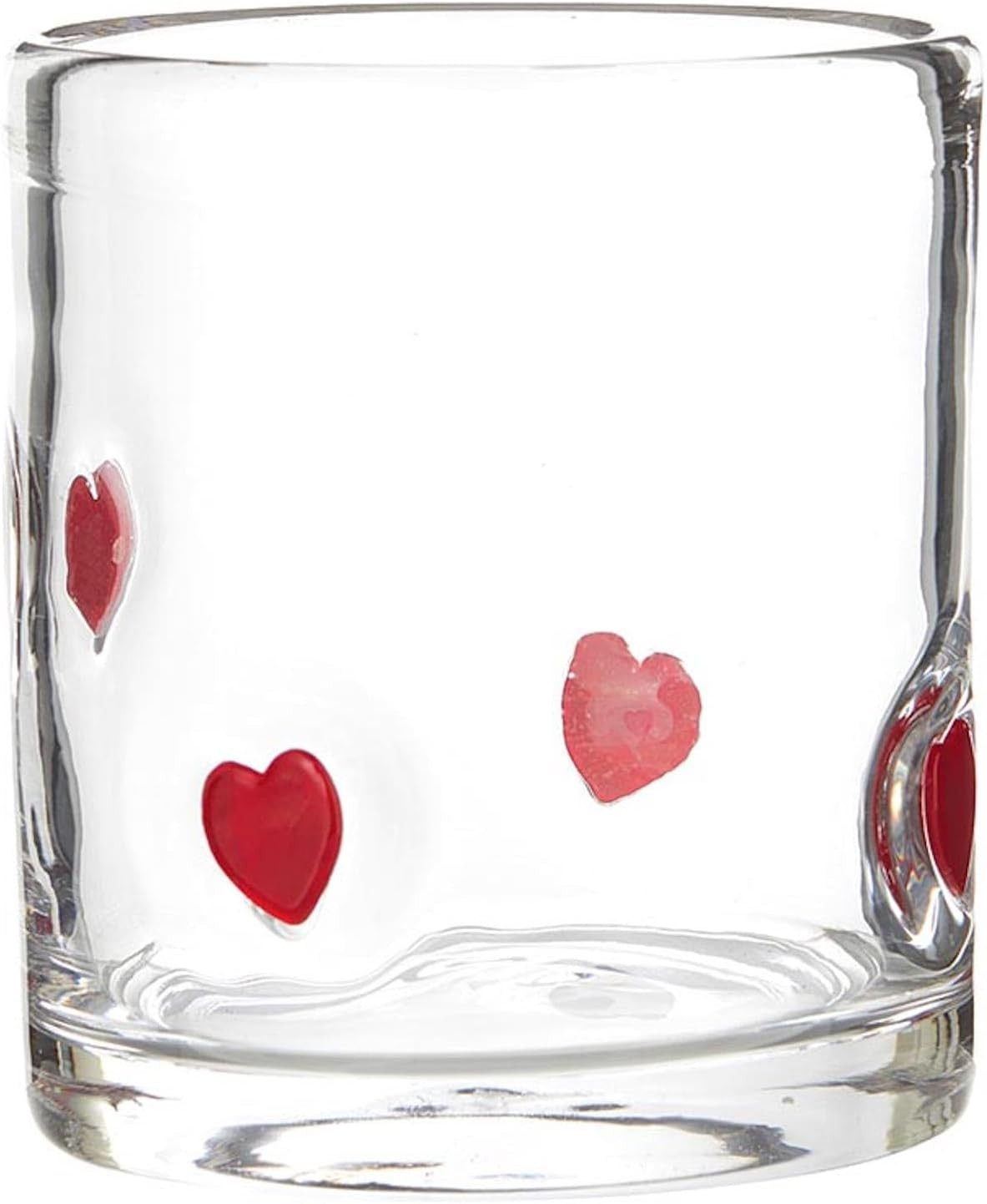 Slant Icon Double Old Fashioned Cocktail Glass, 16-Ounce, Hearts | Hand-Blown Gl