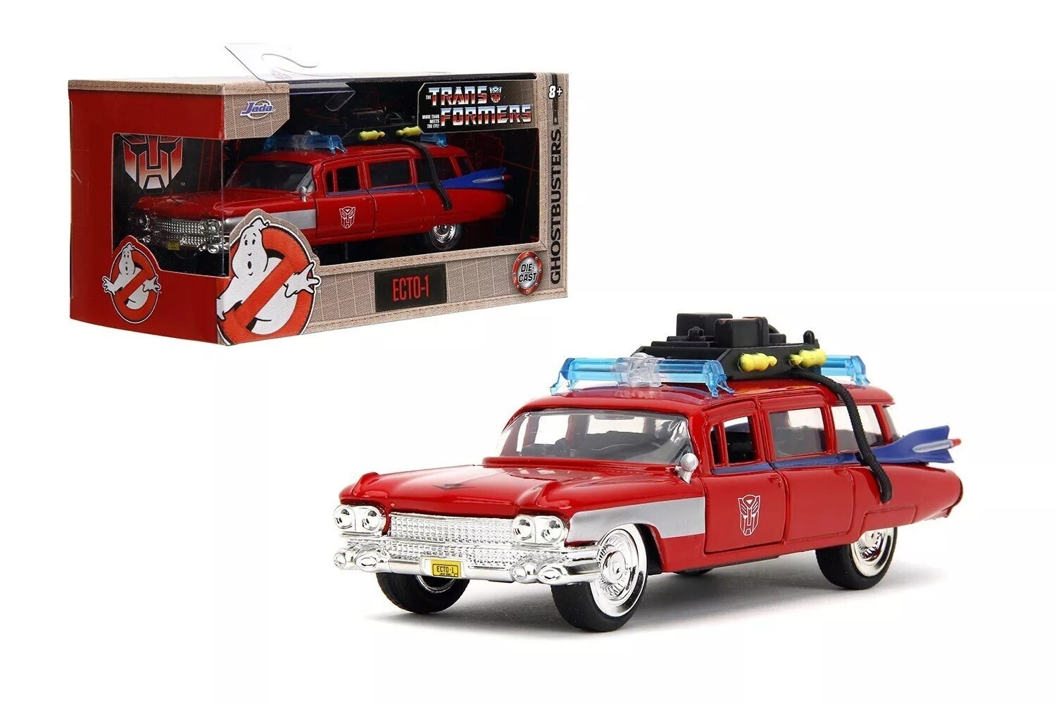 JADA 1:32 GHOSBUSTERS ECTO-1 Red Transformers Edition Diecast
