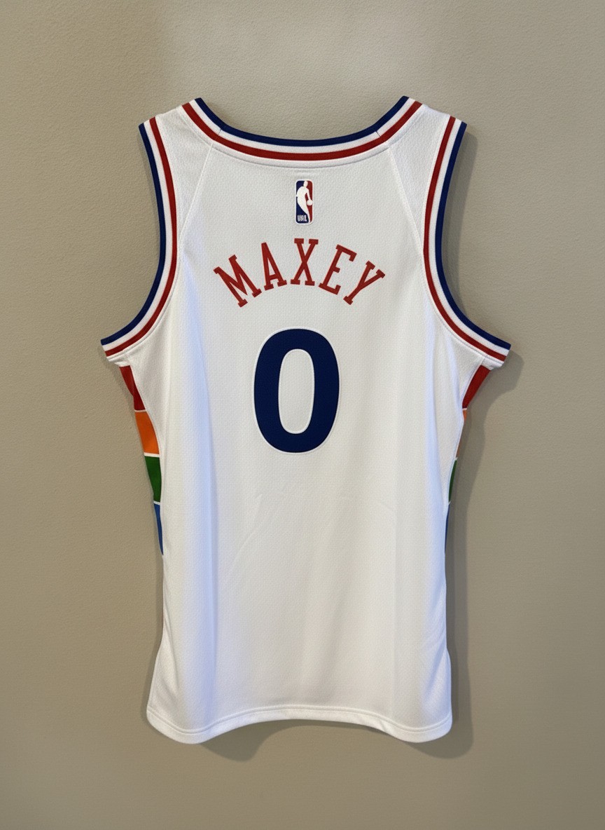 Philadelphia 76ers Tyrese Maxey #0 NBA City Edition Jersey White Men S