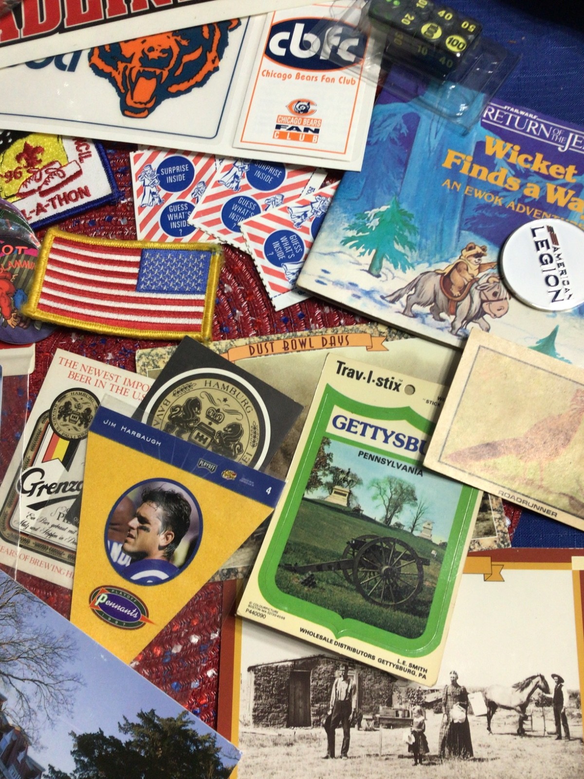 Junk Drawer, Rookie Griffey, Snowglobe, Calculator, Compass , Dice, Decals, book