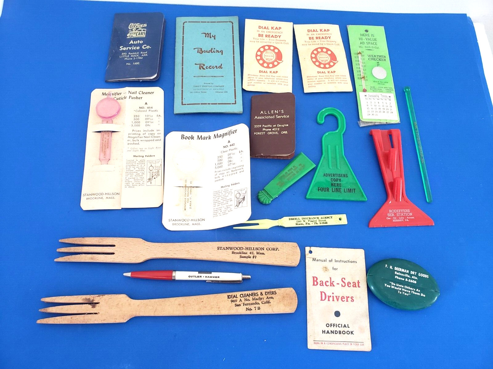 Junk Drawer Lot 1950’s Vintage Collectible Salesman Advertising Samples