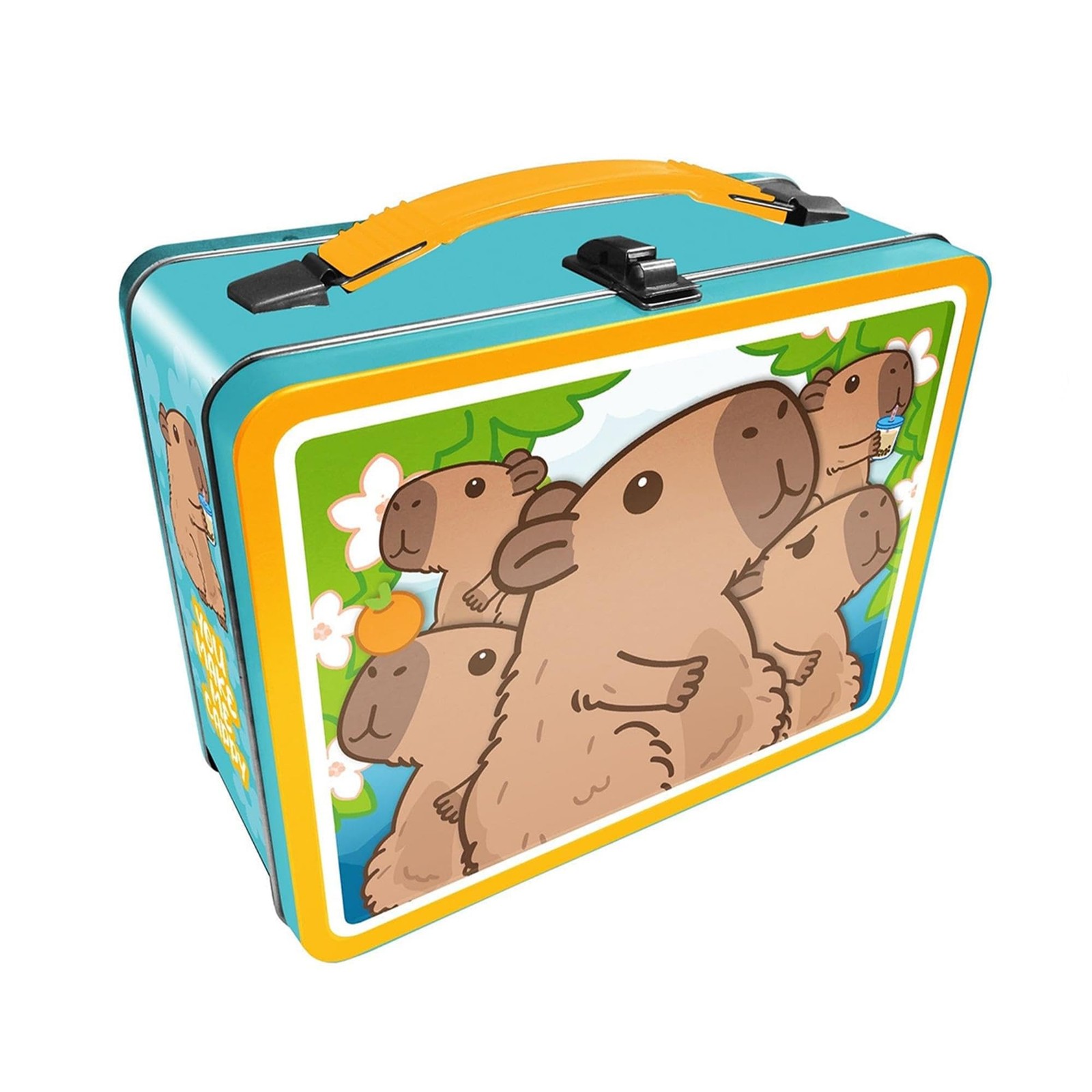 AQUARIUS Capybara Fun Storage Tin Embossed Collectible Metal Box Kids Gift