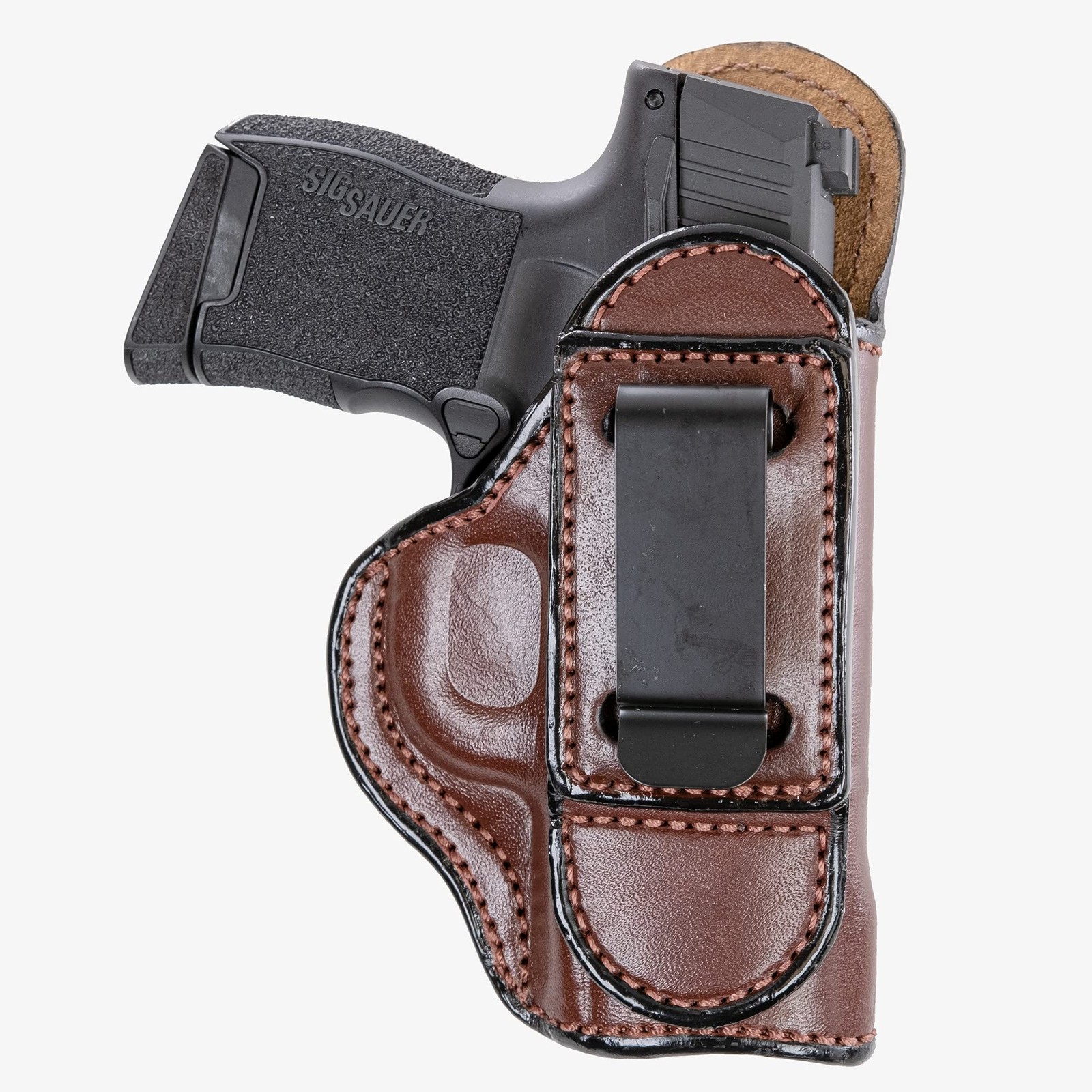 Maxx Carry SIG P938 Tuckable IWB Leather Holster Brown Right Hand Carry