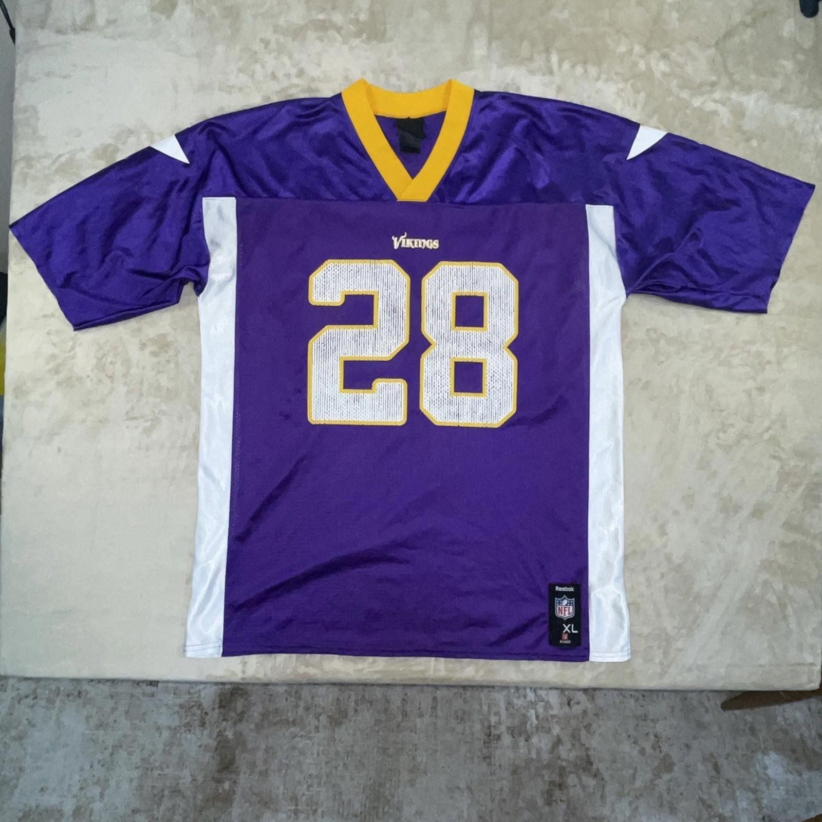 NFL Reebok Minnesota Vikings #28 Adrian Peterson Men’s Size XL Jersey Purple