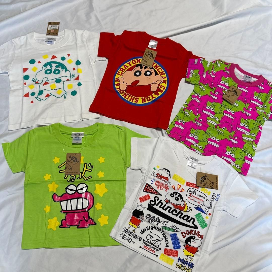 [120cm] Crayon Shin-chan/Waniyama-san T-shirt 25th Anniversary 5-piece set