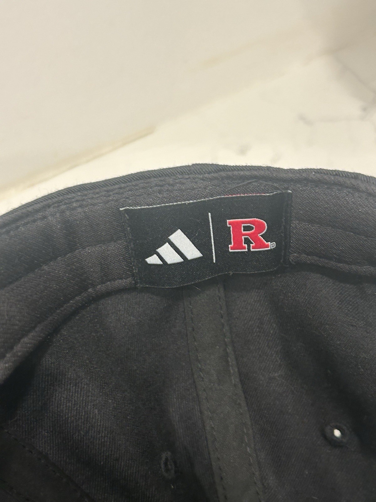 Adidas Rutgers Scarlet Knights Hat Black Adjustable NCAA Cap Embroidered R Logo