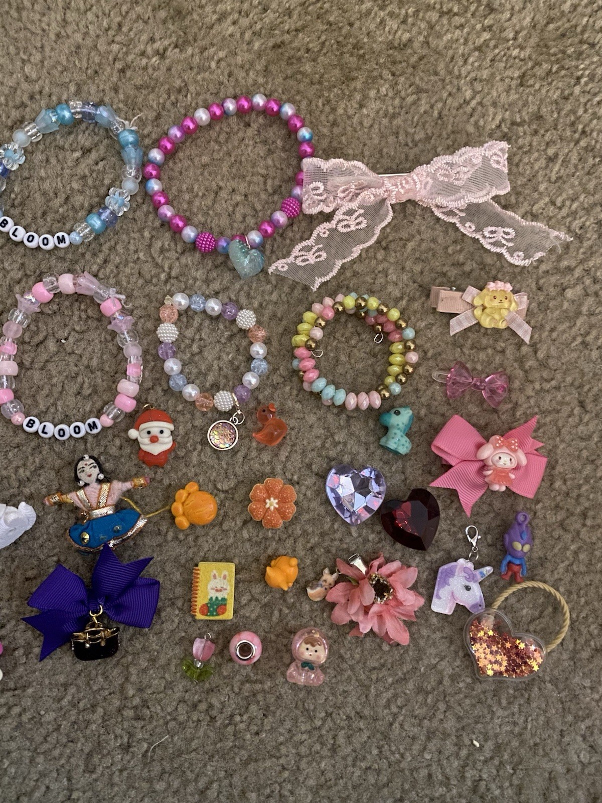 Junk Drawer Trinket Lot Charms Accessories Colorful Mix Random Items Small Toys