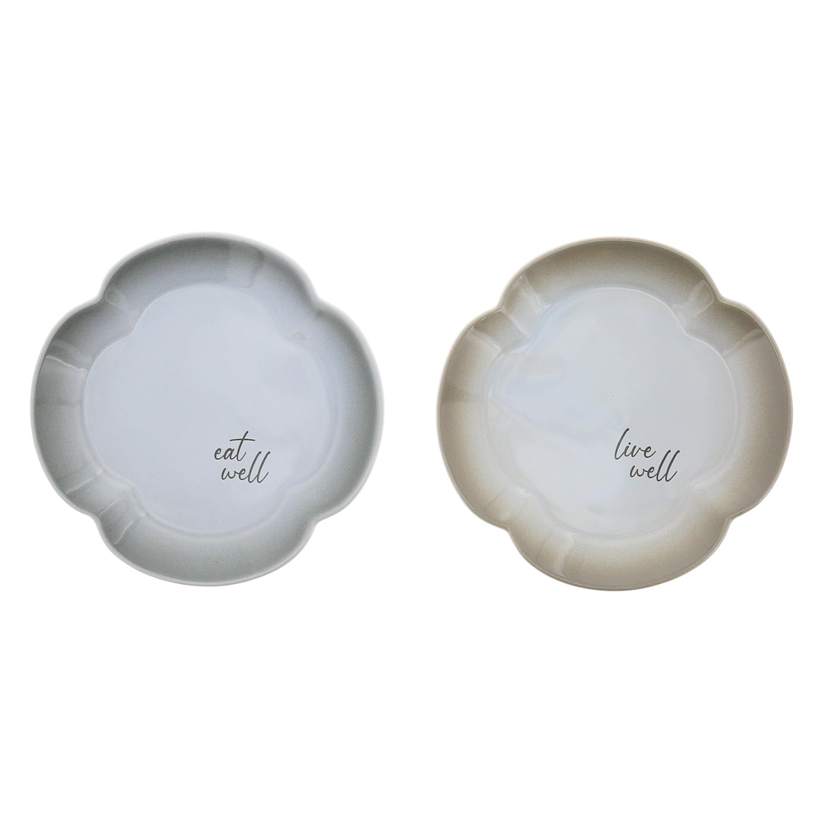 Pavilion Live & Eat Set of 2 Ceramic Appetizer Plates 6.5″ Ombre Serveware