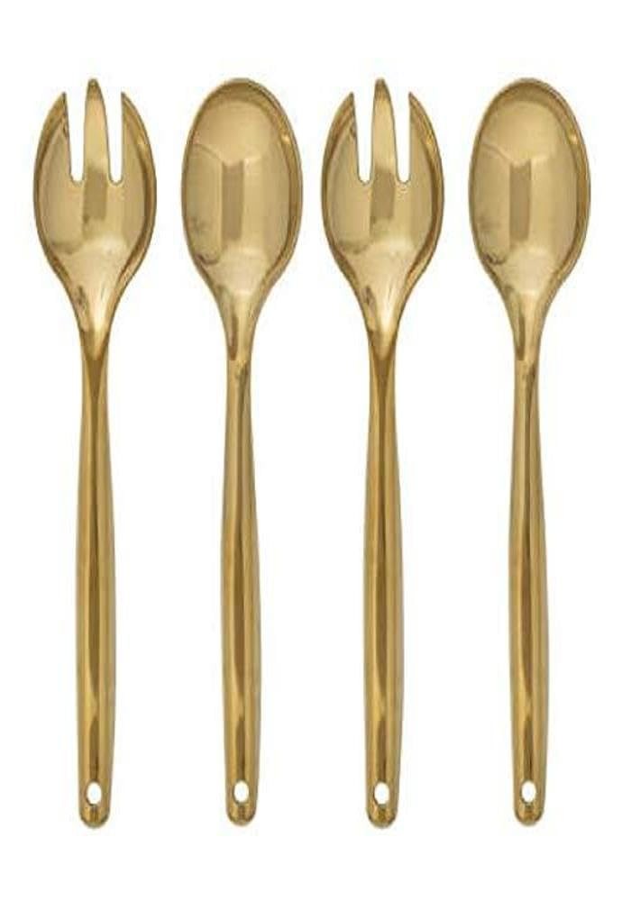 Plastic Gold Serving Utensils Set (4 Pcs) – 1 Pack