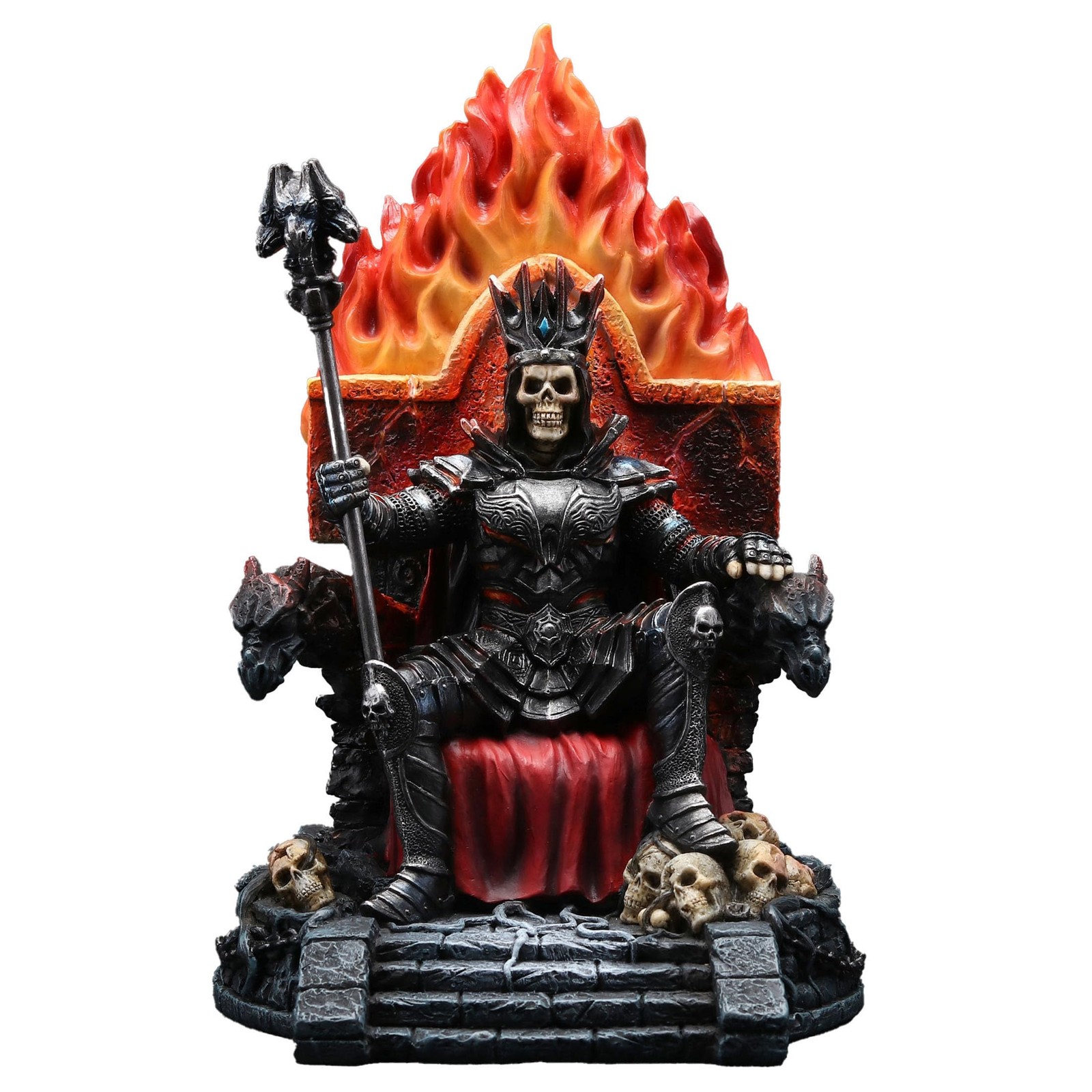 Veronese Inferno Skeleton Sovereign Throne Hand Painted Resin Figurine Skull