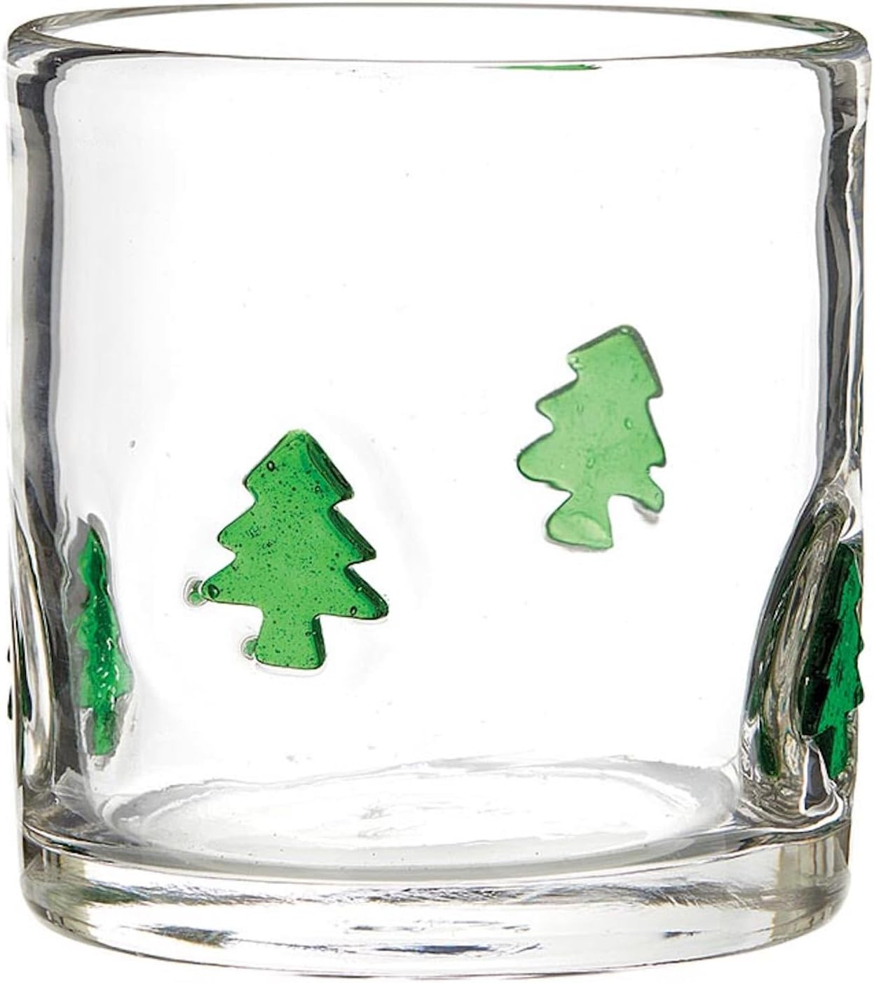 Slant Icon Holiday Double Old Fashioned Cocktail Glass, 16-Ounce, Trees | Hand-B
