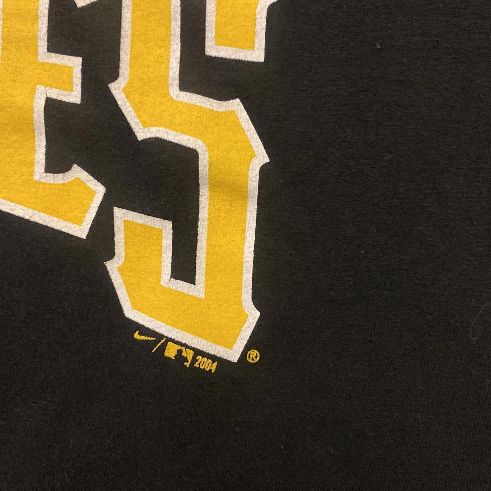 Mens Nike Pittsburgh Pirates Short Sleeve T-Shirt Size XL 2004 Yellow & Black