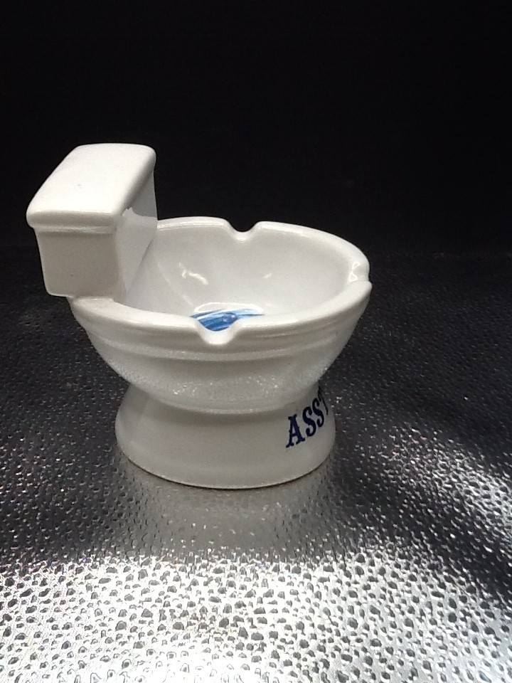 Toilet-Shaped 4″ Ceramic Ashtray Funny “Asstray” Desk Home Decor FREE SHIPPING